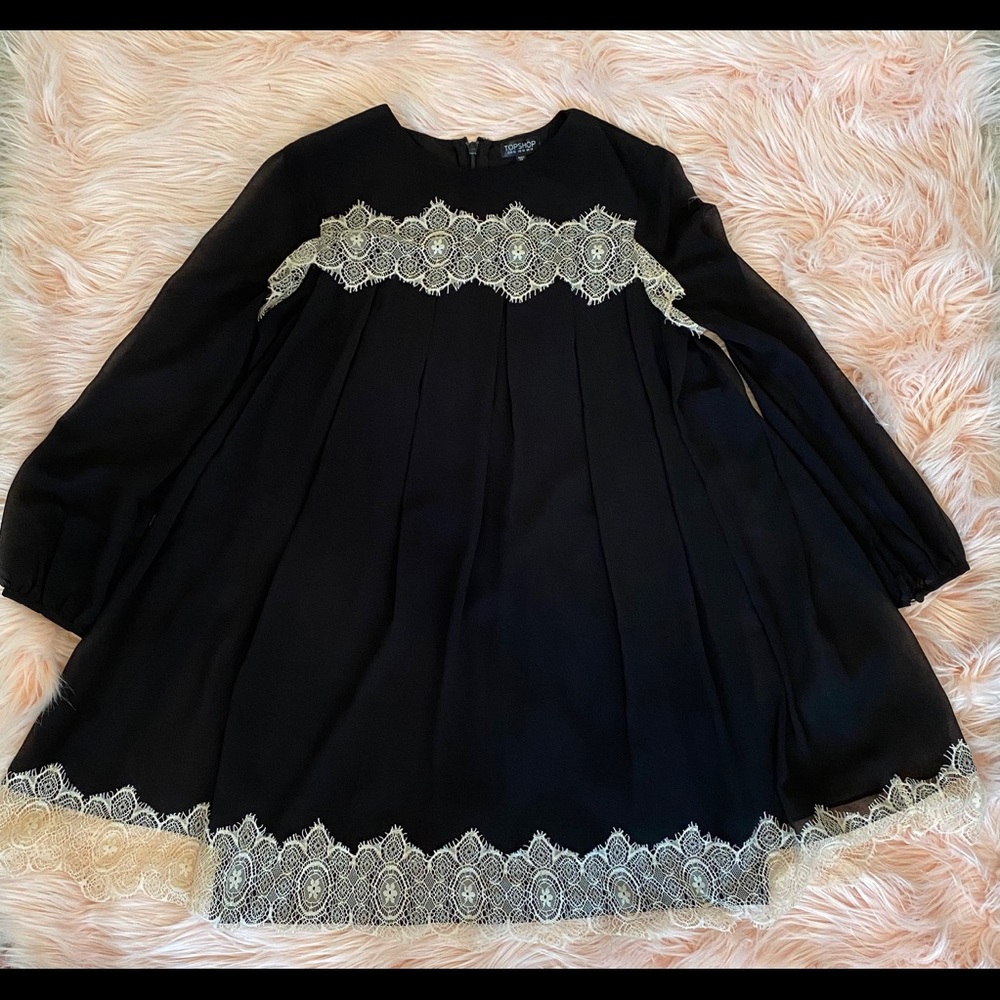 Topshop Black Smock Dress